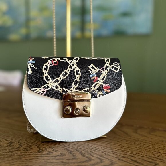 Furla Accessories - NEW！Furla My Play Interchangeable Metropolis Leather Flap -Black Chain